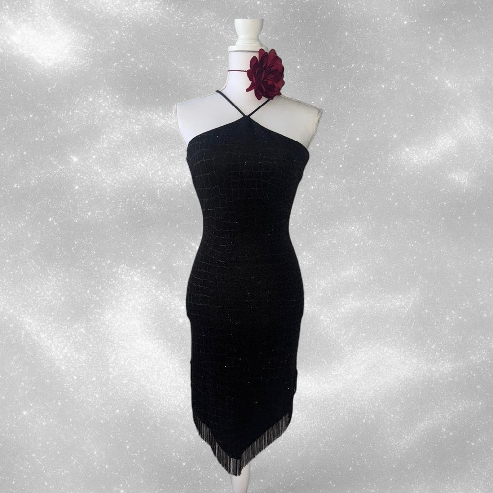 Vintage 1990s Cache Halter Cocktail Dress